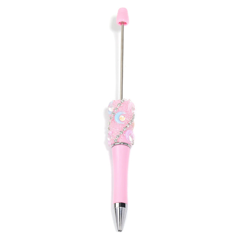 Wholesale 5pcs Creative DIY Moon Mermaid Beads Sugar Heavy Industries Water Diamond Chain Beads Multi Color Ballpoint Pen